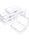 Jetec 6 Pieces Mini Plastic Clear Beads Storage Containers Box for Collecting Small Items, Beads, Jewelry, Business Cards, Game Pieces, Crafts (2.52 x 1.73 x 0.79 Inch)
