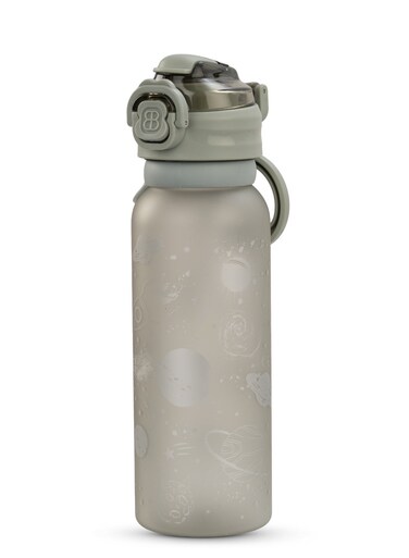 900ML Sipper Water Bottle for Kids with Flip Top Lid, Creative Design &amp; Carry Rope   Stay Hydrated with Kids Water Bottle for School   Kids Water Bottle for Boy Girl Grey