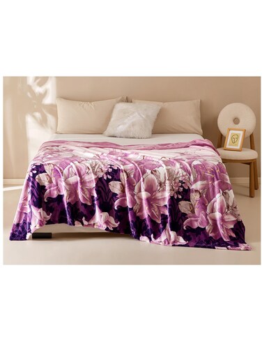 Light weight Extra Soft Floral design Single Size Solid Flannel Fleece Throw Blanket all season Blanket 150x200cm 100% Polyester-Multicolor