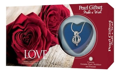 Global Journey   Love Pearl Giftset &ndash; Rose Design   Wish Pearl Necklace Gift Box with Real Oyster &amp; Pearl   Romantic Jewelry Gift for Wife, Girlfriend, Anniversary, Birthday, Valentine&rsquo;s Day