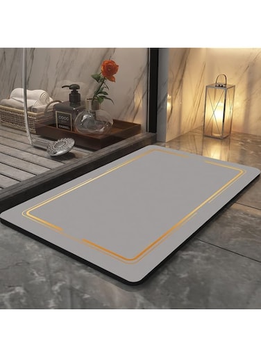 HAWAII Diatom Bathroom Mat,Super Absorbent Bath Mat,Non-Slip &amp; Quick Dry Bath Rug,Easy Clean Floor Mat,Bath Carpet for Tub,Shower,Bathroom and Kitchen (Rectangle)