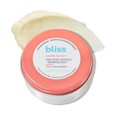 BlissMighty Biome Deep Cleansing Balm - 3.0 Oz - Dissovlves Waterproof Makeup &amp; Impurities - Pre/Post Biotics + Barrier Aid - Antioxidants Balance Skin Barrier - Clean - Vegan