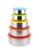 ALANX Stainless Steel Snack Food Containers Set of 5pcs, Food Preservation Storage with Leakproof Silicone Lids for School Lunch Container Set, Kitchen ，Office Reusable Lunch Containers (Multicolor)