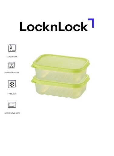 LocknLock Fresh Block Food Container 330ml (PACK of 2) &ndash; BPA-Free, Microwave Safe &amp; Stackable