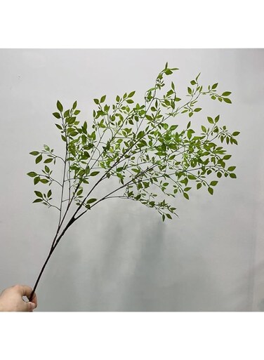 YHRY 3Pcs Artificial Plant Leaves Bunches, 41.7 Inch Nandina Artificial Greenery Stems Plants, Branches Faux Green Bushes Shrubs, for Vase Bouquets Wedding Floral Arrangement