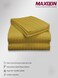 MAXQON Fitted Bed Sheet +2Pcs Pillow Covers, Double Size 120x200+15cm, Color Gold