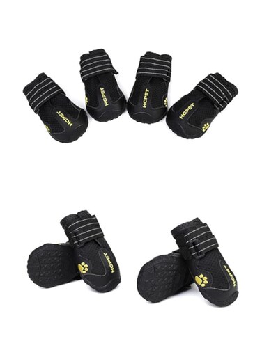 KATGROCHIR Dog Boots, Four Pet Dog Leg Covers Waterproof Keep Warm In Winter Non-slip with Reflective Straps for Small Medium Large Puppy