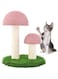 TOMVAES Cat Scratching Post, Mushroom Claw Scratching Board Tall Cat Scratcher Featuring with Natural Sisal Scratching Poles and Interactive Toy Ball for Kittens and Small Cats (Pink)