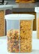 Large Airtight Food Storage Container &acirc;&euro;&ldquo; Gray 2-Partition Sealed Jar for Coffee, Sugar, Tea &amp; Kitchen Essentials