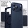 Leather Case for iPhone 17 Pro Max, Compatible with MagSafe, Anti-Slip Grip Phone Cover with Built-in Camera Control Button, Soft Microfiber Lining, 6.9-Inch Display (Blue)