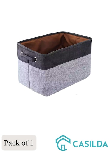 Collapsible Fabric Large Storage Basket with Storage Bin for Organizing Blanket, Toy for Closet Shelf Pack of 1(Storage Basket)