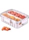 Refrigerator Organizer Box,Divided Food Storage Container Fruit Storage Bin w/ 2 Drain Basket/without Drain Besket,Stackable Vegetable Strainer Box,Freezer Snack Box for Candy,Fruits, Veggie, Fish