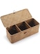 DECRAFTS Seagrass Storage Basket with Lid Rectangular Small Woven Shelf Baskets with Sections for Organize Snack Toys Tampon