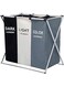 ECVV Laundry Basket Clothes Hamper 135L 3 Sections Clothe Sorter Bin,Foldable Waterproof Organizer Bag with Aluminum Frame,Washing Storage, for Bathroom Washroom Bedroom