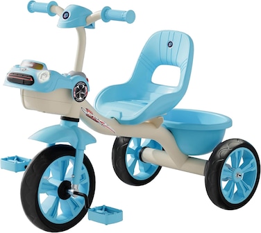 Lovely Baby Kids/Children Tricycle LB 6540 with Music &amp; LED Lights, EVA Wheels, Strong Steel Frame, Ride-On Toy,Recommended Ages for 1-3 Years - Blue