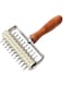 SKEIDO Stainless Steel Wheel Pizza Bread Needle Punchers Roller Pie Pastry Dough Pitter Durable Wooden Handle 13.3x20.5cm