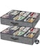 Large Shoe Organizer Under Bed Set of 2 (Fit 12+12 Pairs), Sturdy Underbed Shoe Storage Box Bin with Strong Zippers &amp; Reinforced Handles, Organizador De Zapatos, Grey