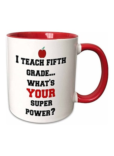 Ceramic Printed Mug Red/White/Black