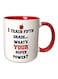 Ceramic Printed Mug Red/White/Black