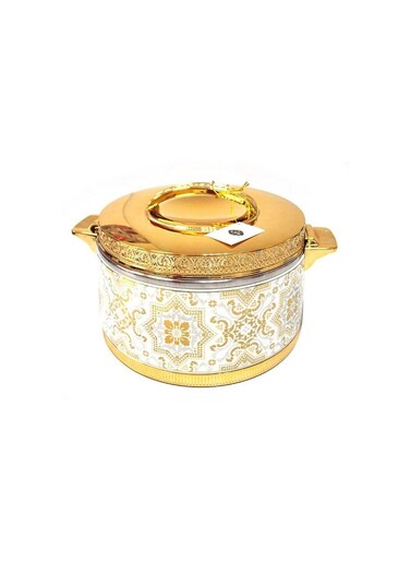 5.5L Hotpot with Elegant Gold & Silver Metal Design – Ideal for Serving Hot Meals in Style