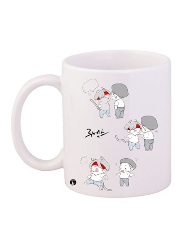 Anime Printed Coffee Mug White/Grey/Red