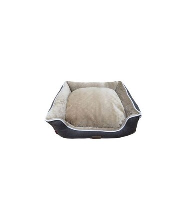 Catry Pet Cushion Luxury Velvet Black &amp; Beige- Hy00554050-99 - 50 X 40 X 14Cm