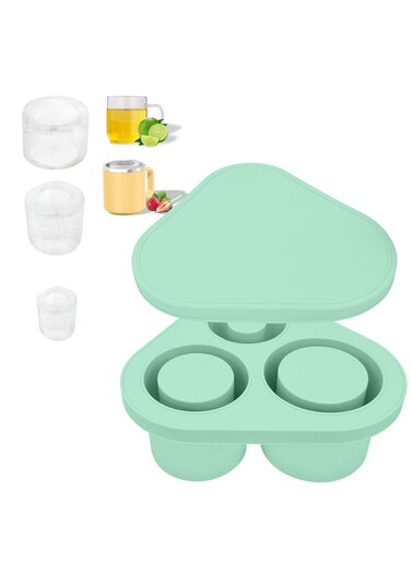 Silicone Cylindrical Ice Cube Tray with Lid, Easy - Release Triangular Ice Mold