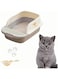 HopHop Cat Litter Box,Anti-Splashing Cat Toilet with Litter Cleaning Scoop, Portable Waste Box, Cat Sandbox and Deodorizing Cat Pan, kitten Potty Training, Easy to Clean (Small)