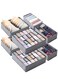 8 Packs Drawer Organizers for Clothing with 90 Cells Fabric Foldable Grids Dividers Box for Socks,Underwear, Bras and Ties