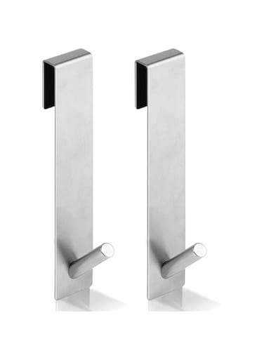NimbusNote 2 Pack Shower Door Hooks for Bathroom, Frameless Over Glass Stainless Steel Door Hook, for Robe Loofah &amp; Towel