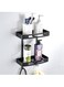 AWD 2Pcs Bathroom Wall Shelves, No Drilling Stainless Steel Shower Caddy, Bathroom Shelves Accessories Organizer, Rust Free Shelves with Towel Hanging Hooks.