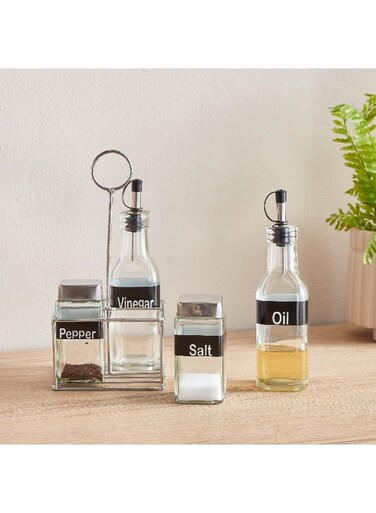 Box Essential 5-Piece Glass Cruet Set 11.5 x 23.6 x 11.5 cm