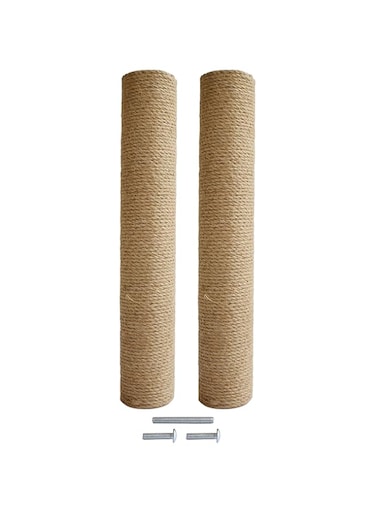 Cat Scratcher Post Replacement -Cat Tree Tower Condo Scratching Posts Refill- Hemp Rope Scratch Parts Pole for Indoor Cats M8 No Screws (Refill pack, 40cm Jute)