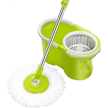 GENNEXT  Spin Mop Bucket System, 360 Spin Mop &amp; Bucket Floor Cleaning Mop Bucket With 2 Microfiber Replacement Head Refills