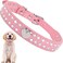 NALACAL Bling Crystal Dog Cat Collars, Rhinestone Cat Collar PU Leather Collar Chic Diamond Studded Pet Collar Glittering Bling Collars Adjustable Sparkle Collar for Small Medium Pet Dog Cat(M)