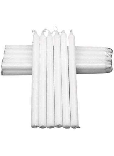 JASS 8 pieces White Long Thin Candle for Weddings, Parties, Birthdays