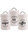 3-Piece Vintage Airtight Kitchen Containers Decorations with Lids Portable Coffee Tea Sugar Set Metal Canister Can Pot Decorative Jars Food Storage (white)