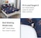 Premium Glace Cotton Double Fitted Bedsheet Set  with 2 Pillow Covers 183x198 +15 Cms &ndash; Blue