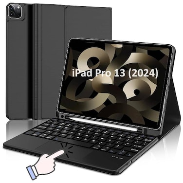 TRON Keyboard Case For iPad Pro 13-inch (M4), Magnetically Detachable Bluetooth Keyboard With Touchpad And Pen Holder Slot, (A2925, A2926, A3007) For iPad Pro 13'' 2024