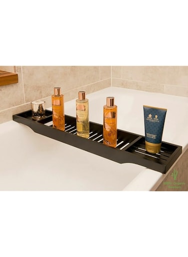 BATHTUB STORAGE RACK TRAY HOLDER (Black)