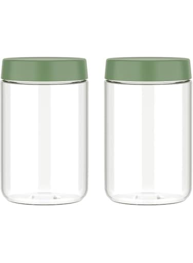 BIGTHREE Borosilicate Small Glass Jars with Lids, 2 Pcs Overnight Oats Containers with Lids, Leak Proof Glass Jar, for Overnight Oats, Yoghurt, Chia Pudding, Porridge, Jam, Dressing, Spice