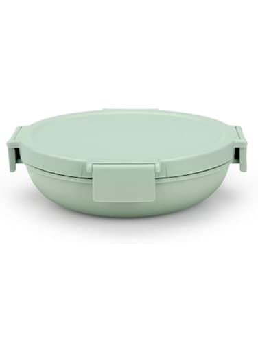 Brabantia - Make &amp; Take Lunch Bowl 1L - Compact Flat Design - Secure Click Closing - Leakproof - Airtight Lid - Suitable for Freezer - Dishwasher &amp; Microwave Safe - Jade Green