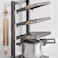 Adjustable Height &amp; Position 4‑Tier Pots &amp; Pans Organizer Rack &ndash; Heavy‑Duty Pot &amp; Lid Holder for Kitchen Cabinets or Counter   Modular Layout, Space‑Saving Design