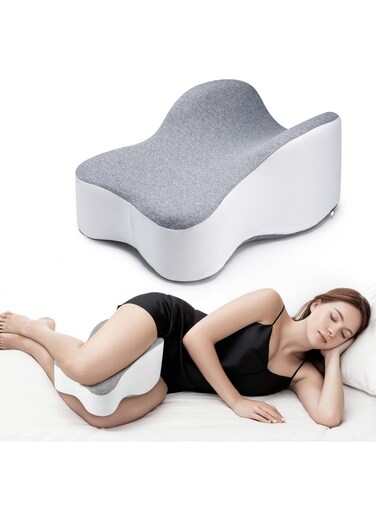 14&acirc;&euro; Knee Pillow for Side Sleeper Fully Support Thighs and Knees for Required Knee Separation- Leg Pillow for Side Sleeping Between Legs Aligns Spine- Large, Gray