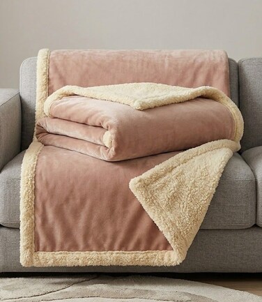 G H Sherpa Bed Blanket King Size, Double Plush Reversible Fleece, Machine Washable, Warm and Cozy for Bed &amp; Sofa (240x220 cm)