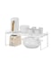 Stackable Kitchen Storage Shelves Cabinet Shelf Organizers Cupboard Stand Spice Rack Cabinet Layered Shelf Rack Countertop Storage Rack For Kitchen Bathroom Countertop Pantry (Low White)