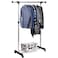 Stainless Steel, Single Pole, Clothes Rack, Hanger Rack With Wheels, Drying Rack/Laundry Rack, Clothing (Adjustable Height &amp; Extendable Length)