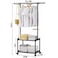 Clothes Rack with Storage Shelf, Clothes Hanger Stand with 2-Tier Shoe Organizer, Garment Rack for Bedroom And Hallway (Black)