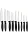 Tramontina 9 pcs Knife Set - Stainless Steel Sharp Professional Kitchen Chef Cooking Knives set with Black Handles