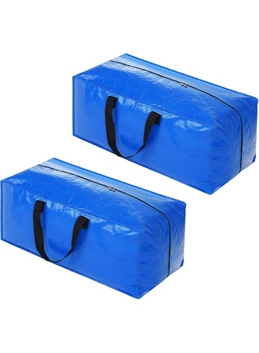 FALAHOM 2 Pack Moving Bags, Storage Totes, Extra Large Storage Bags for Moving Supplies, College Dorm Essentials, Packing Bags with Backpack Handles Zipper Compatible with IKEA Frakta Cart (2 PACK)
